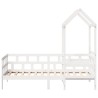 Lit de jour avec toit sans matelas blanc 90x190 cm bois massif 