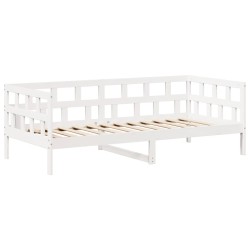 Lit de jour avec toit sans matelas blanc 90x190 cm bois massif 