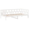 Lit de jour avec toit sans matelas blanc 90x190 cm bois massif 