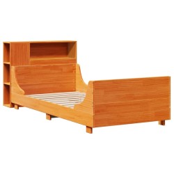Cadre de lit sans matelas cire marron 90x200 cm bois pin massif 