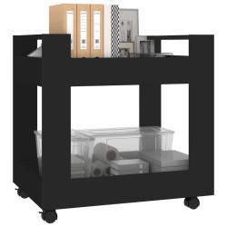 Chariot de bureau Noir 60x45x60 cm Bois d'ingénierie 