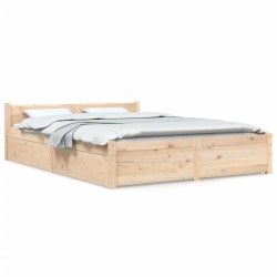 Cadre de lit sans matelas avec tiroirs 160x200 cm 