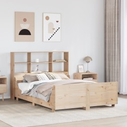 Lit bibliothèque sans matelas 120x200 cm bois massif 