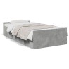 Cadre de lit avec tiroirs sans matelas gris béton 100x200 cm 