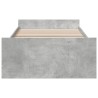 Cadre de lit avec tiroirs sans matelas gris béton 100x200 cm 