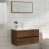 Meuble lavabo avec bassin intégré Chêne brun Bois d'ingénierie 