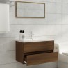 Meuble lavabo avec bassin intégré Chêne brun Bois d'ingénierie 