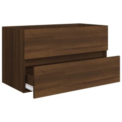 Meuble lavabo avec bassin intégré Chêne brun Bois d'ingénierie 