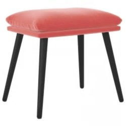 Chaise de relaxation avec repose-pied Rose Velours 