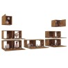 Ensemble de meubles TV 7 pcs Chêne fumé Bois d'ingénierie 
