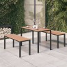 Ensemble à manger de jardin 3 pcs acier et WPC marron et noir 