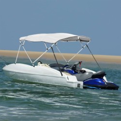 Toit bimini à 4 arceaux parois latérales 243x(170-182)x137 cm 