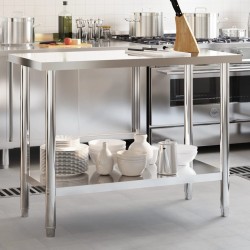 Table de travail de cuisine 110x55x85 cm acier inoxydable 