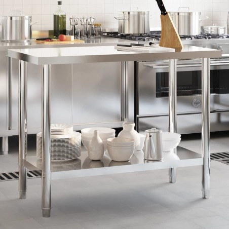 Table de travail de cuisine 110x55x85 cm acier inoxydable 
