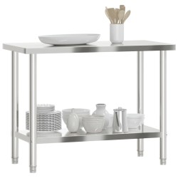 Table de travail de cuisine 110x55x85 cm acier inoxydable 