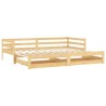 Lit coulissant sans matelas 2x(90x200) cm Bois de pin massif 