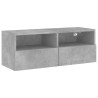 Meuble TV mural gris béton 80x30x30 cm bois d'ingénierie 