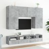 Meuble TV mural gris béton 80x30x30 cm bois d'ingénierie 