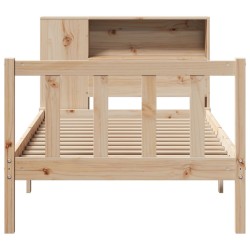 Lit bibliothèque sans matelas 75x190 cm bois de pin massif 