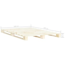 Cadre de lit de palette sans matelas 160x200 cm bois massif pin 