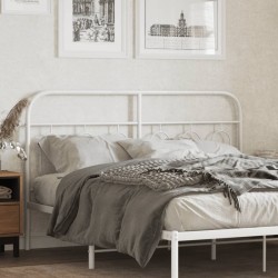 Tête de lit métal blanc 140 cm 