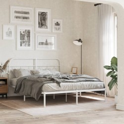 Tête de lit métal blanc 140 cm 