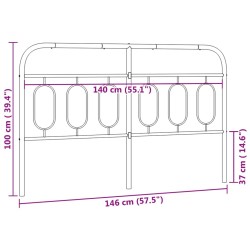 Tête de lit métal blanc 140 cm 