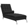 Chaise longue de massage avec traversin noir tissu 