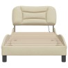 Cadre de lit sans matelas crème 80x200 cm tissu 
