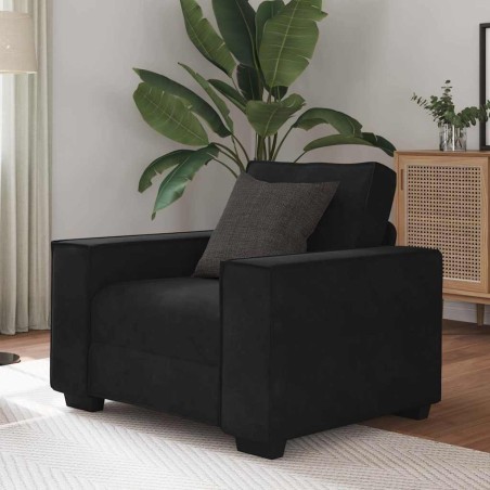 Fauteuil noir 60 cm velours 