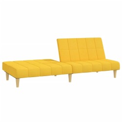 Canapé-lit à 2 places jaune tissu 