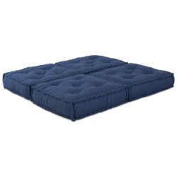 Poufs modulaires2 pcs en tissu indigo 