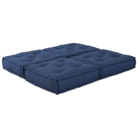 Poufs modulaires2 pcs en tissu indigo 