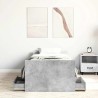 Cadre de lit sans matelas gris béton 75x190 cm 