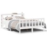 Cadre de lit sans matelas blanc 135x190 cm bois de pin massif 