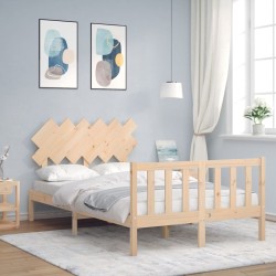 Cadre de lit sans matelas bois de pin massif 