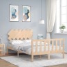 Cadre de lit sans matelas bois de pin massif 