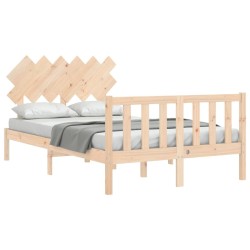 Cadre de lit sans matelas bois de pin massif 