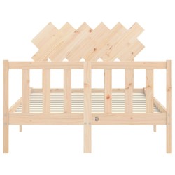 Cadre de lit sans matelas bois de pin massif 