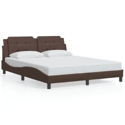 Cadre de lit sans matelas marron 160x200 cm similicuir 