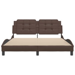 Cadre de lit sans matelas marron 160x200 cm similicuir 