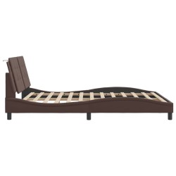 Cadre de lit sans matelas marron 160x200 cm similicuir 