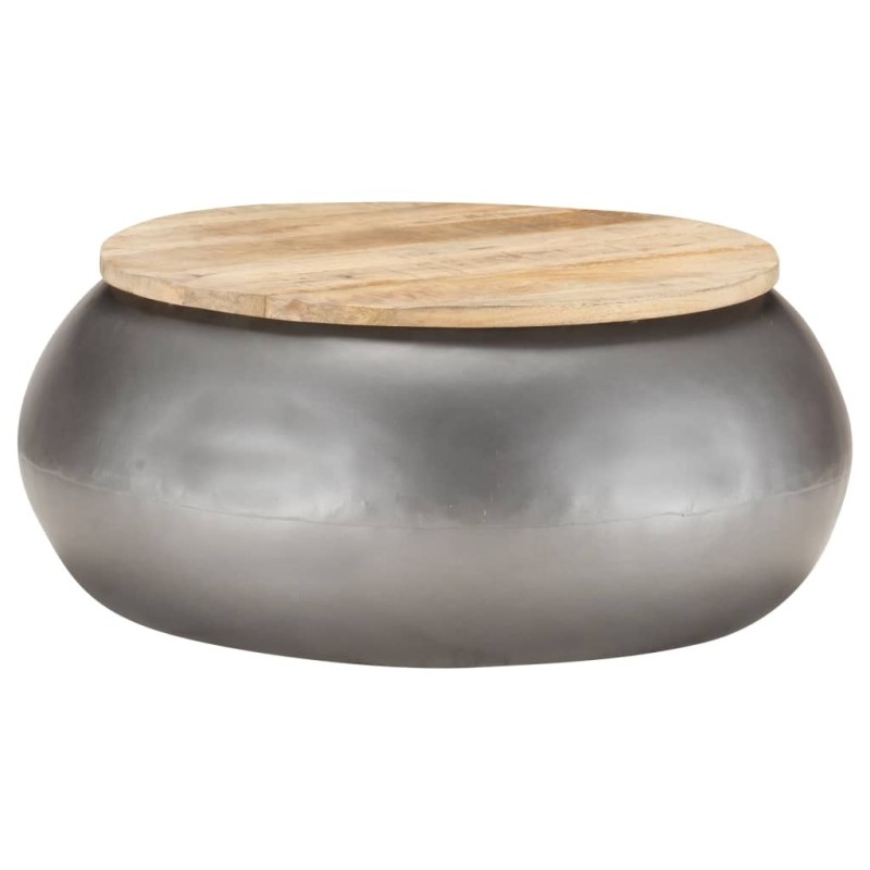 Table basse Gris 68x68x30 cm Bois de manguier solide Table basse Gris 68x68x30 cm Bois de manguier solide