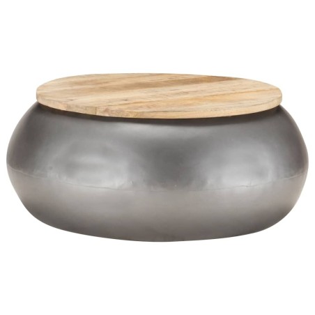 Table basse Gris 68x68x30 cm Bois de manguier solide 