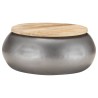 Table basse Gris 68x68x30 cm Bois de manguier solide 