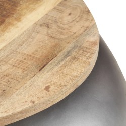 Table basse Gris 68x68x30 cm Bois de manguier solide 