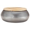 Table basse Gris 68x68x30 cm Bois de manguier solide 