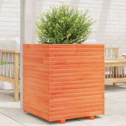 Jardinière cire marron 60x60x72 cm bois de pin massif 
