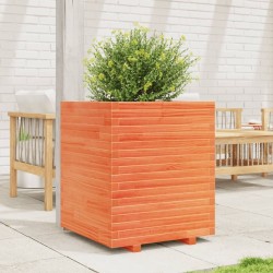 Jardinière cire marron 60x60x72 cm bois de pin massif 