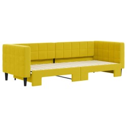 Lit de jour avec lit gigogne jaune 80x200 cm velours 